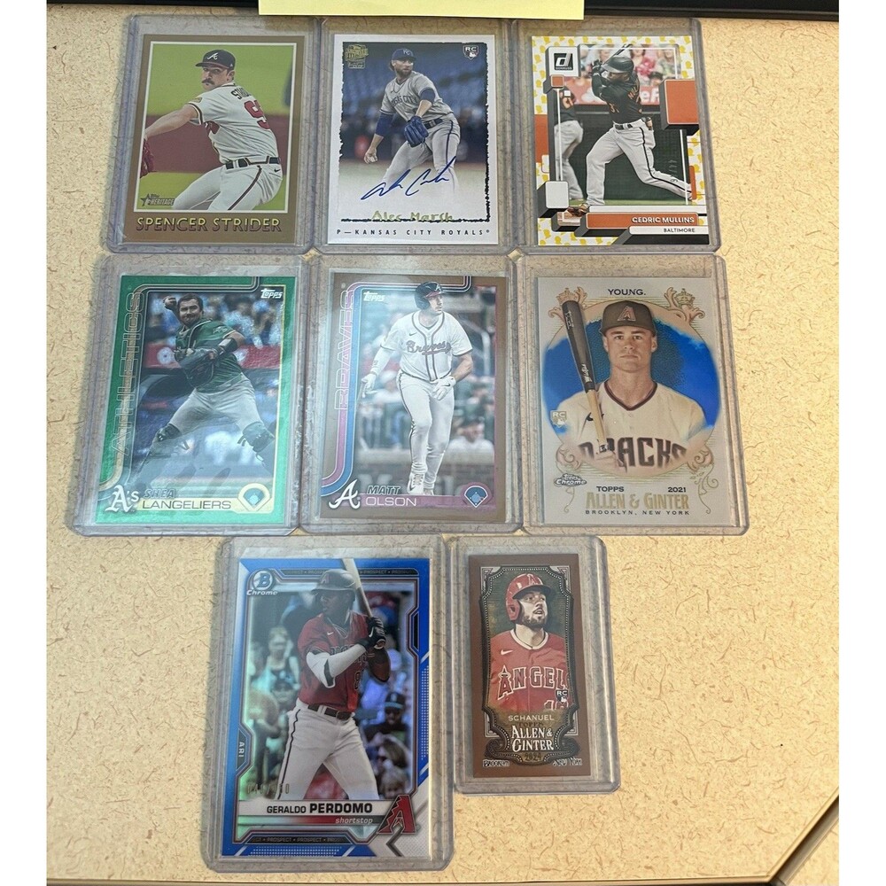 Baseball card lot with Numbered Cards & Auto: LANGELIERS /99, Marsh Auto & more